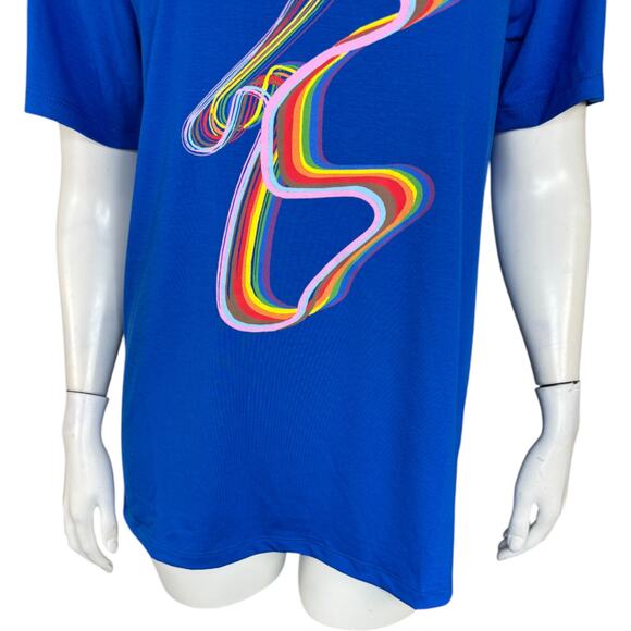 Curations Ty Mayberry Graphic Tee Small Blue Retro Cassette LGBTQ Pride NWT - Picture 9 of 14